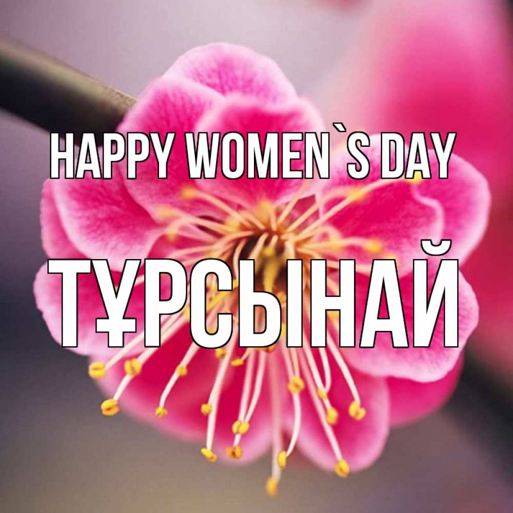 Greetings card с именем, ТҰРСЫНАЙ happy women`s day цветы Greetings with text for free download 